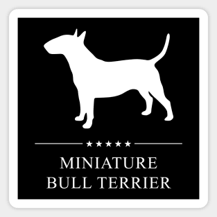 Miniature Bull Terrier Dog White Silhouette Magnet